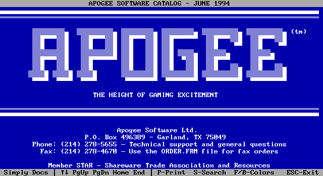 Apogee Software Catalog